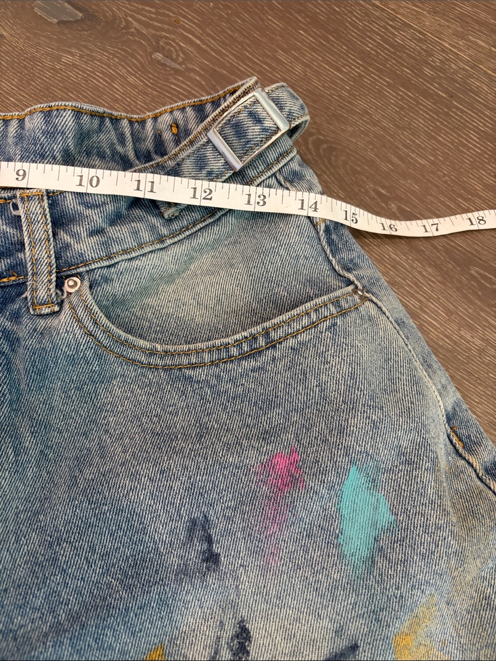 Paint-Splatter Jorts - Picture 3 of 4